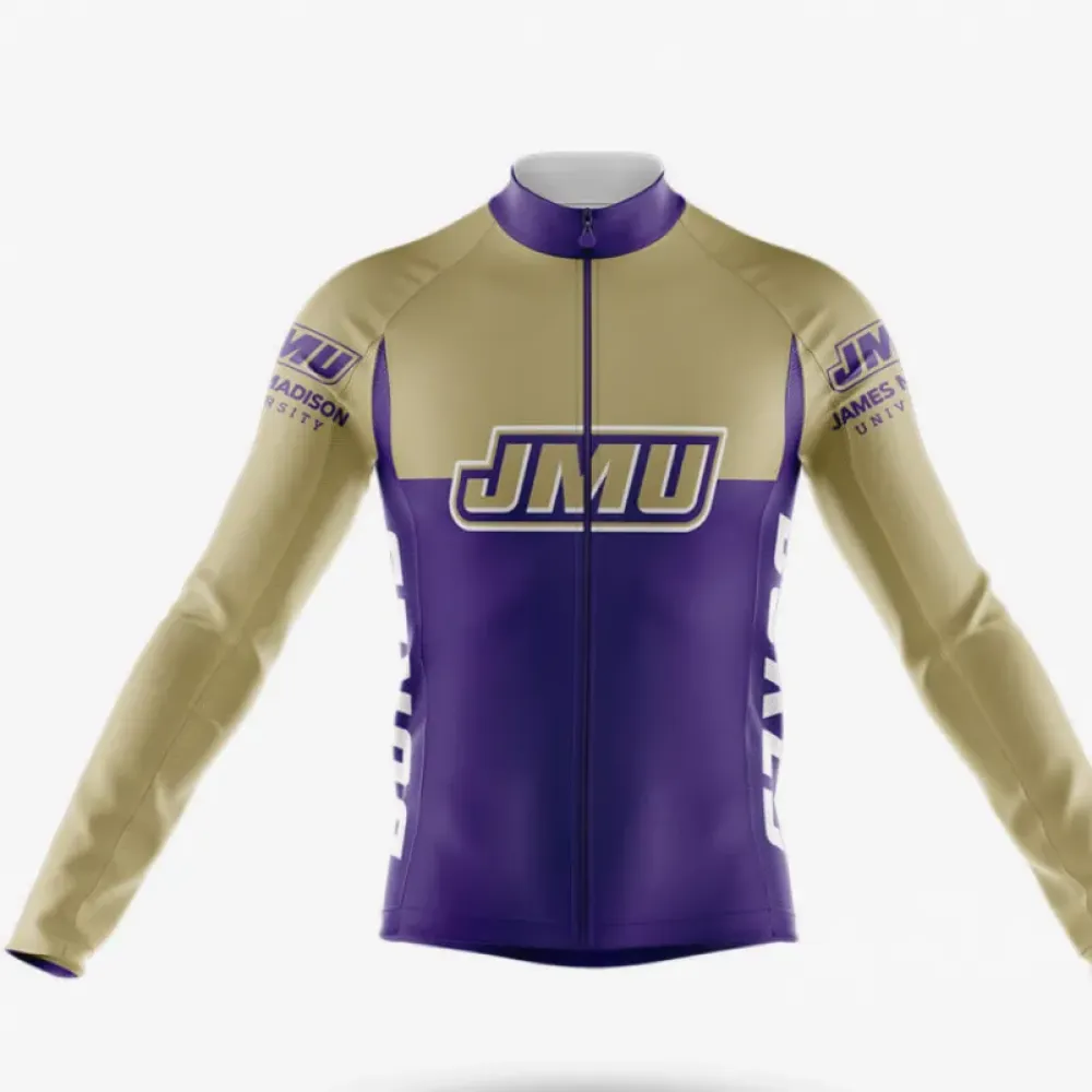 James Madison University Long Sleeve Cycling Jersey Gold/Purple/White