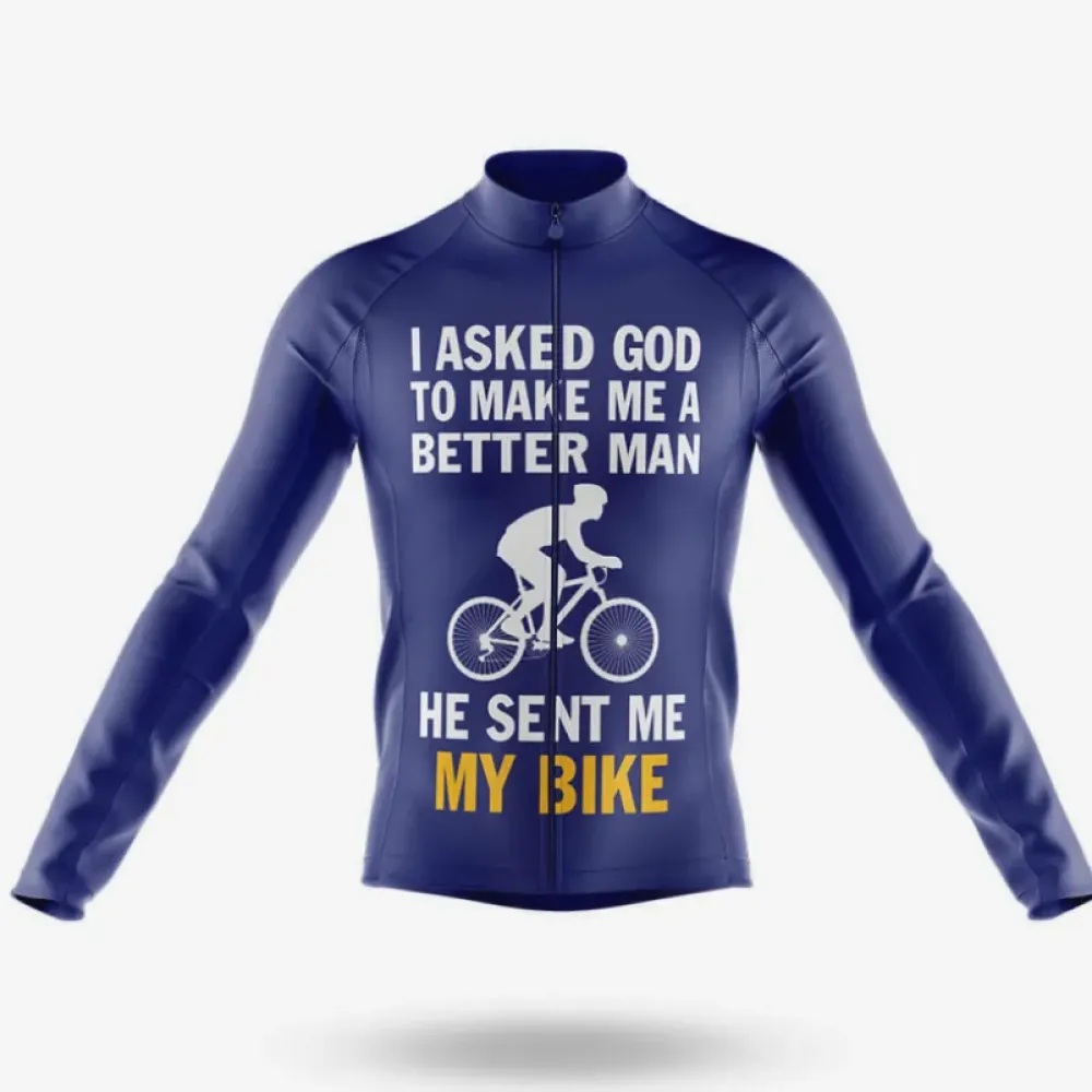 Better Man Long Sleeve Cycling Jersey Ver.2 Navy/Gold/White