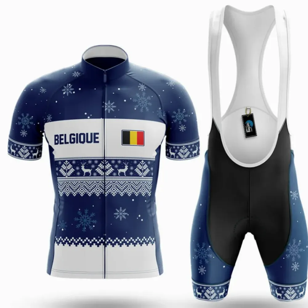 Belgique Xmas Cycling Kit Full Set Blue/White/Navy