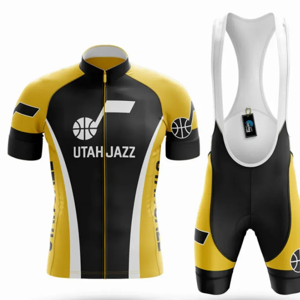 Utah Jazz Cycling Kit Full Set Yellow/Black/White