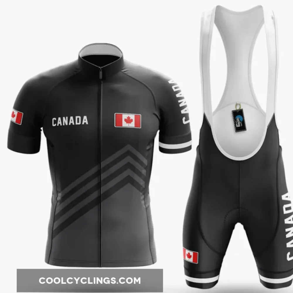 Canada S5 Black Full Set Cycling Kit Black/White/Red