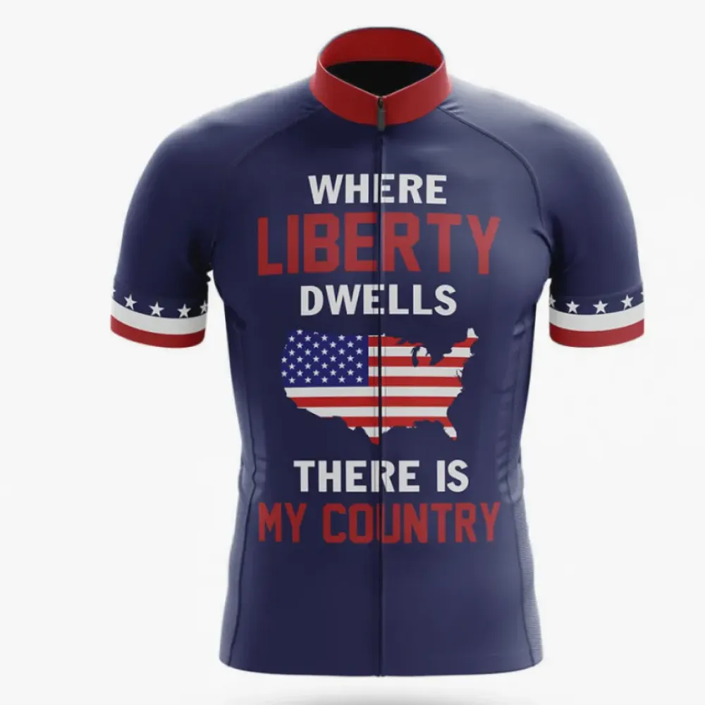 Liberty Cycling Jersey American Pride Navy/Red/White