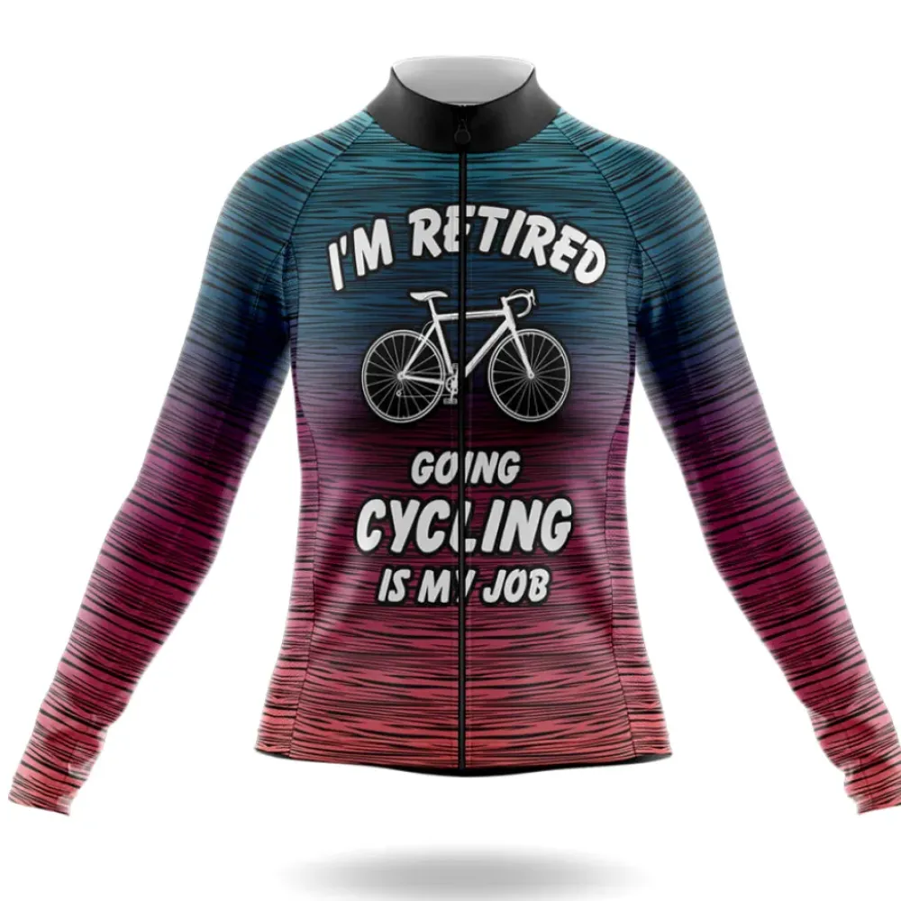 Cycling Is My Job Women's Long Sleeve Jersey Retired Teal/Purple/Red