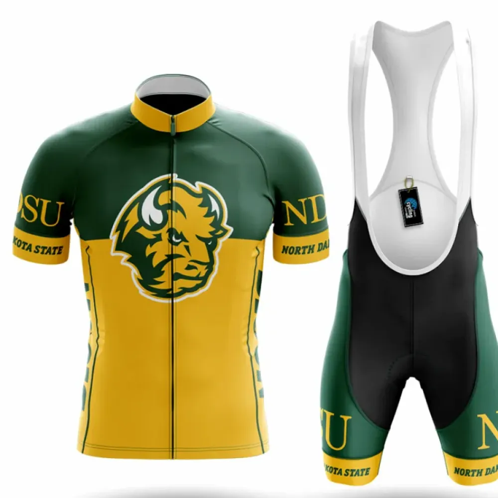 North Dakota State University Cycling Kit Full Set Ver.2 Feature Green/Yellow/Black
