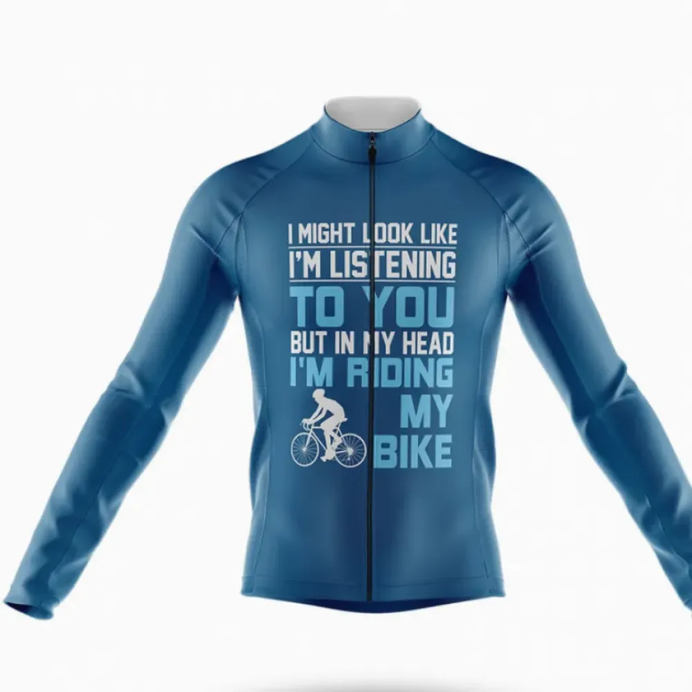 Cycling Jersey In My Head Blue/White/Grey