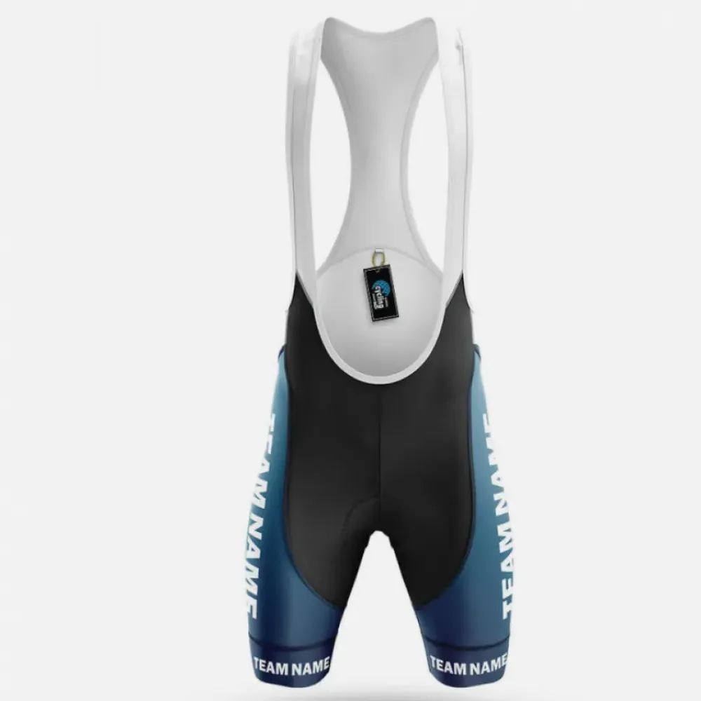 Cycling Bibs S3 Custom Team Name Blue/White/Grey