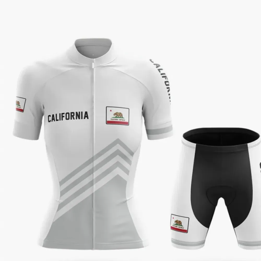 California S4 Cycling Kit Full Set White/Black/Grey