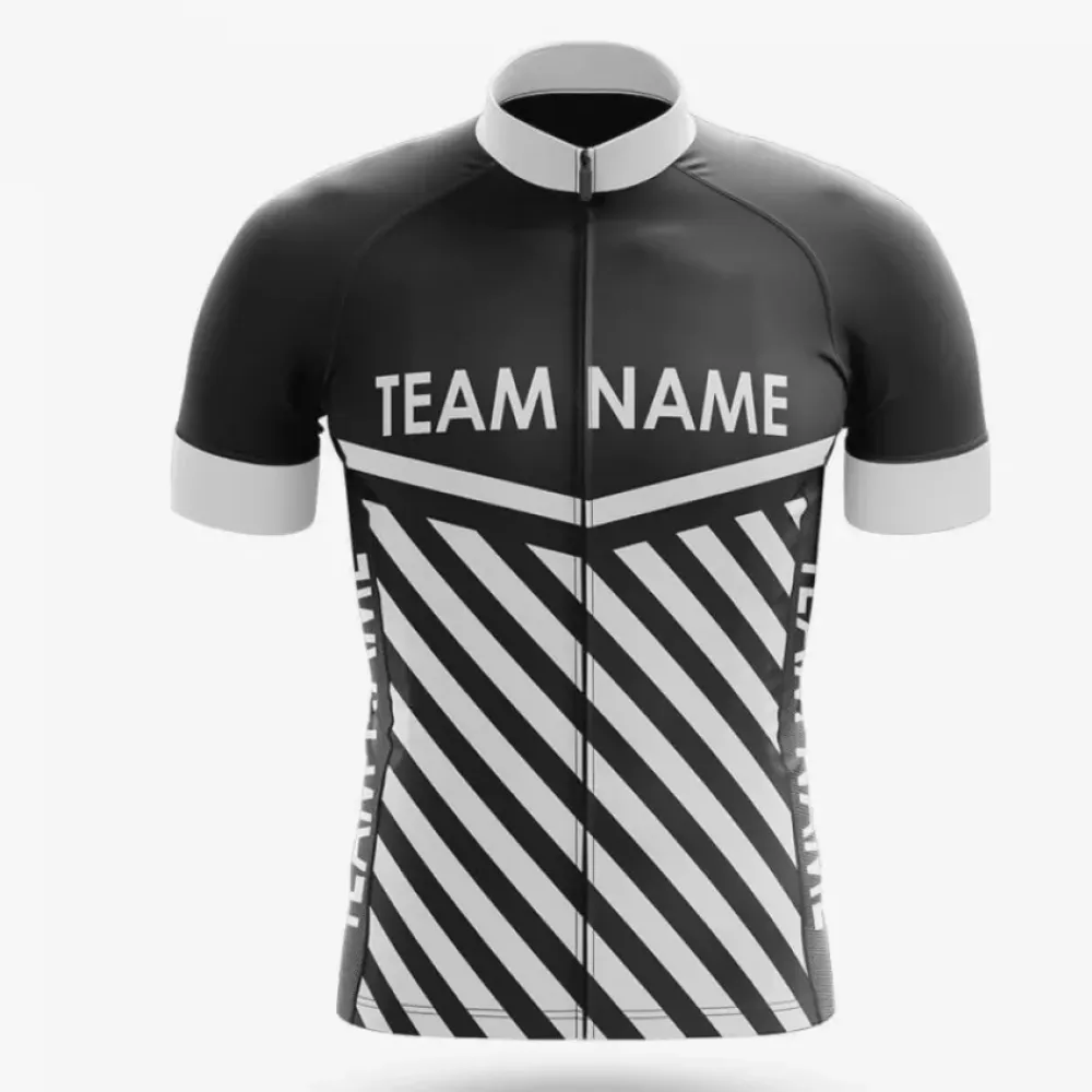 Custom Team Name M3 Black/White/Grey Cycling Jersey