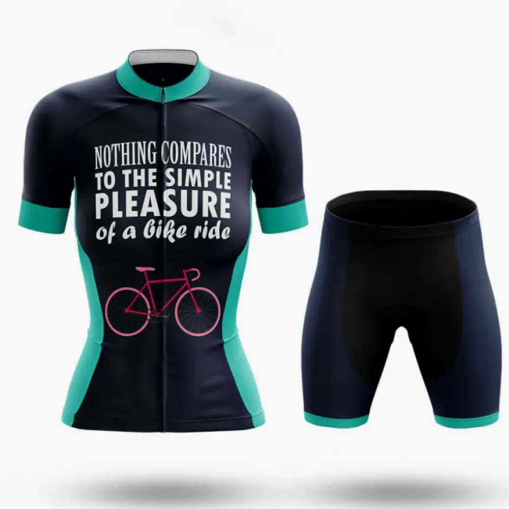 Simple Pleasure Women Cycling Kit Black/Teal/Pink