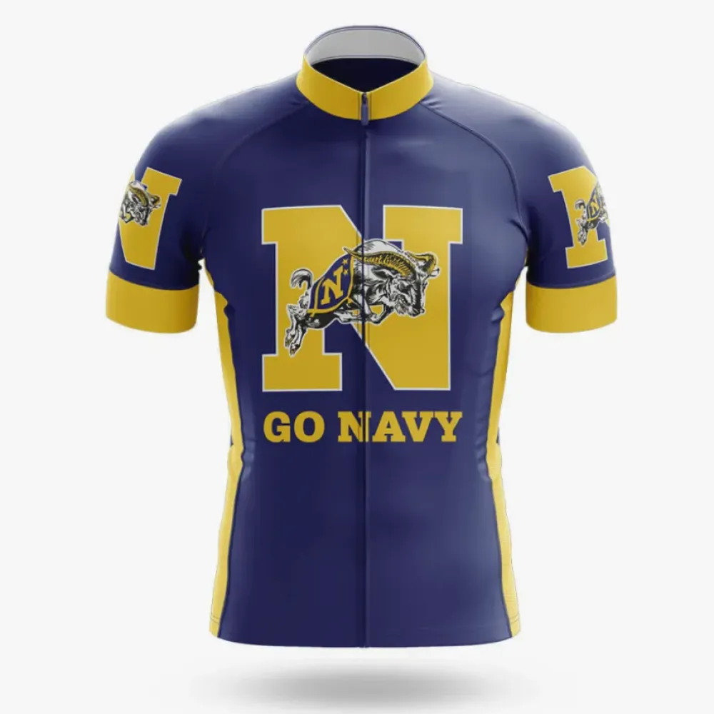 Navy Cycling Jersey Go Navy Navy/Yellow/Gold