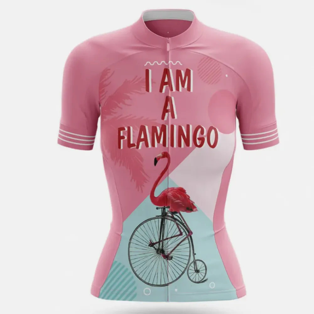 Flamingo Jersey Unique Pink/Light Blue/White