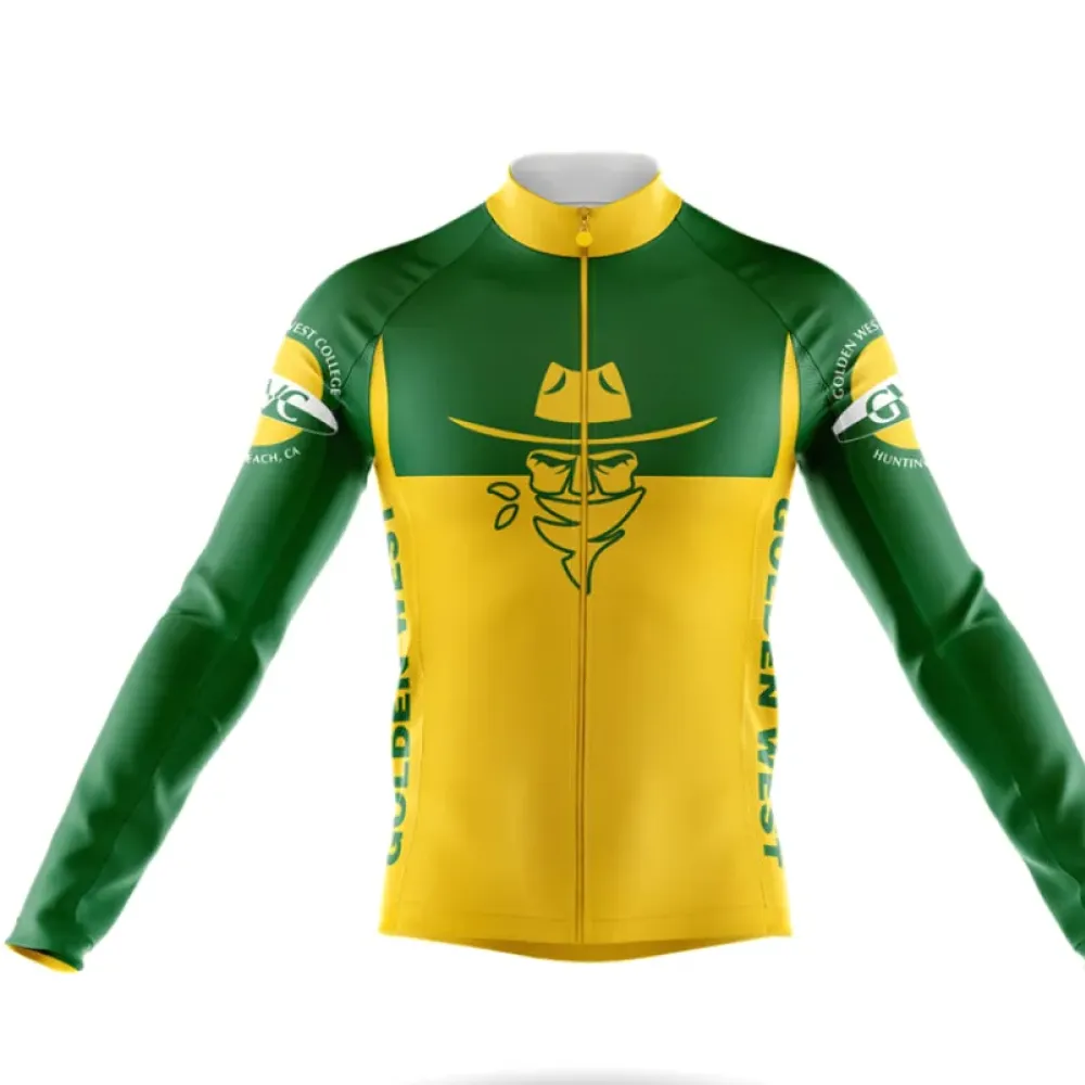 Golden West College Long Sleeve Cycling Jersey Yellow/Green/Black
