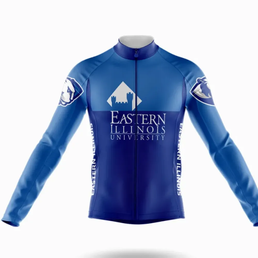 Eastern Illinois University Long Sleeve Cycling Jersey Blue/White/Navy
