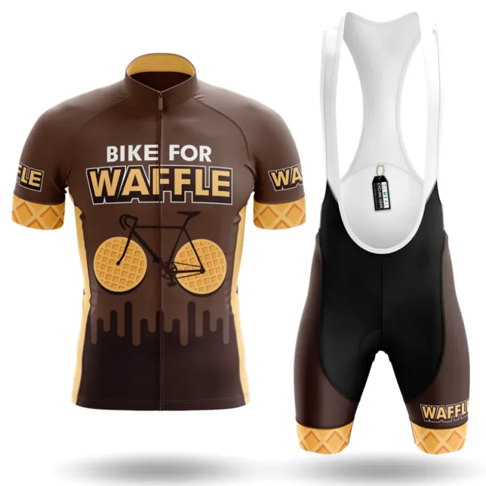 Waffle Bike Cycling Kit Unique Design Brown/Gold/White
