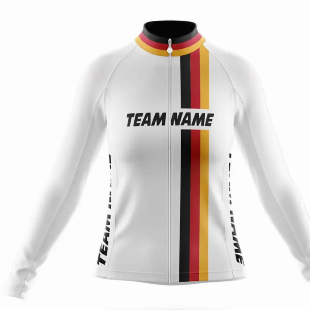 Custom Team Name M23 Long Sleeve White/Gold/Black