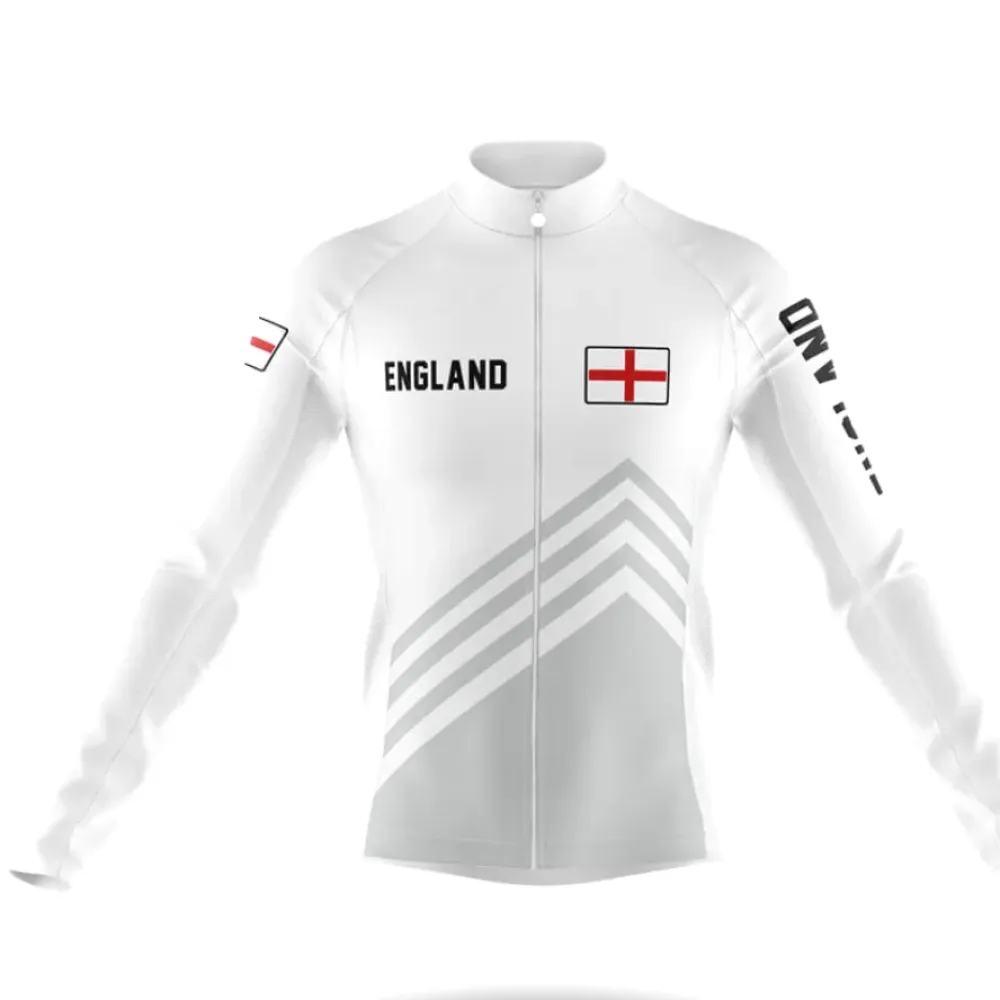 England S5 Long Sleeve White/Gray/Red