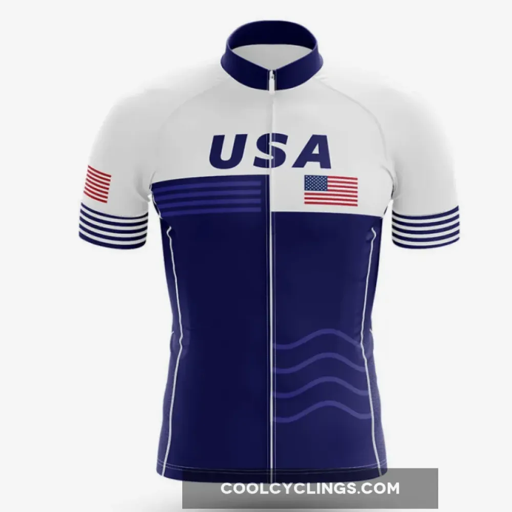 USA V19 Cycling Jersey Navy/White/Red