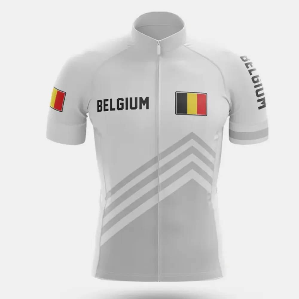 Belgium S5 Cycling Jersey White/Grey/Red