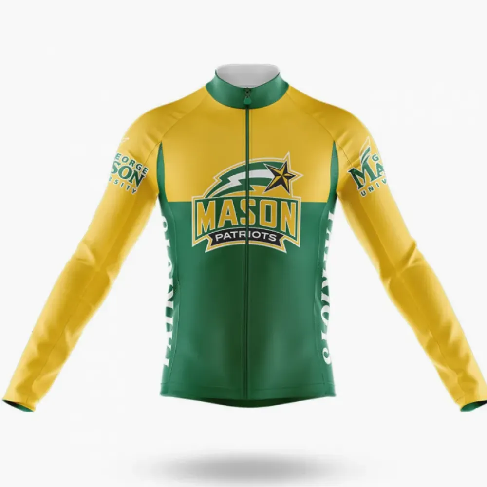George Mason University Long Sleeve Cycling Jersey Green/Yellow/White
