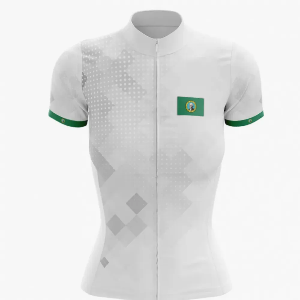 Washington Women Cycling Jersey White/Green/Gray