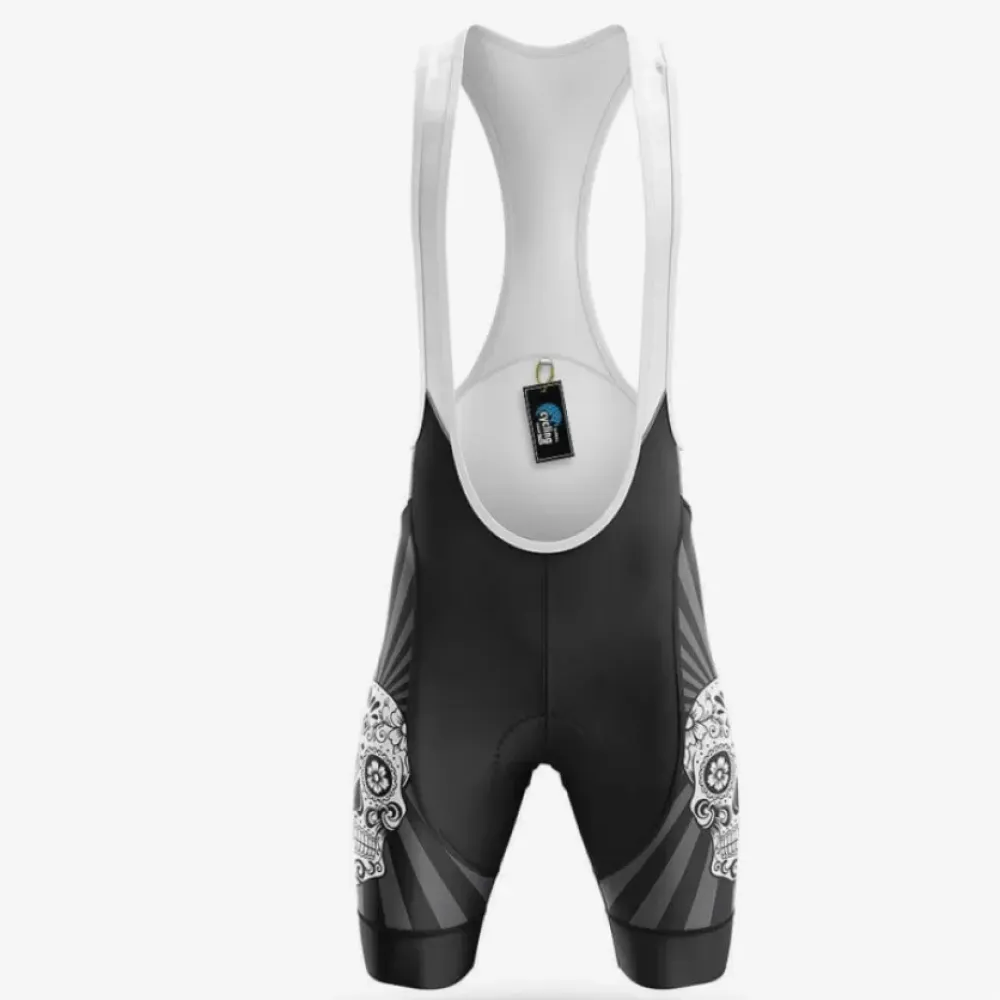 Cycling Bibs Sugar Skull White/Black/Grey