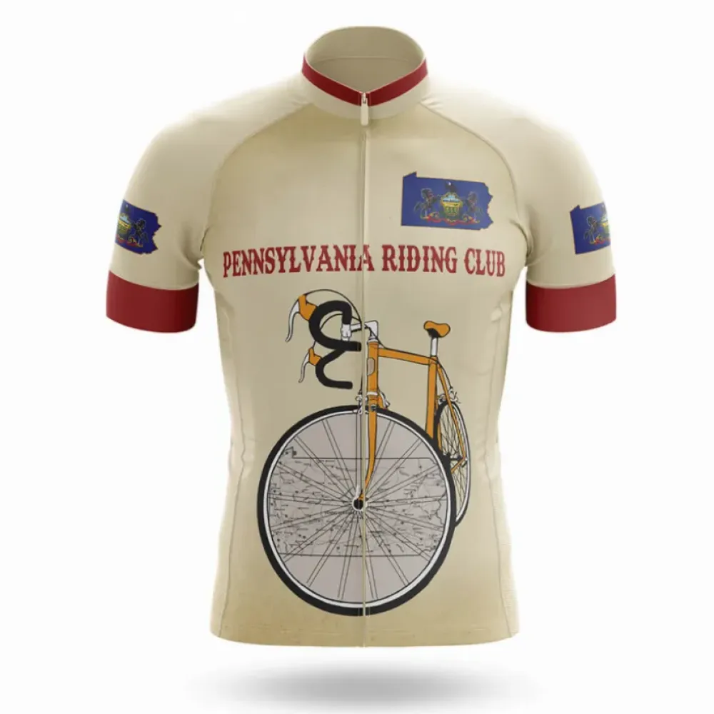 Pennsylvania Riding Club Retro Bicycle Tan/Burgundy/Blue