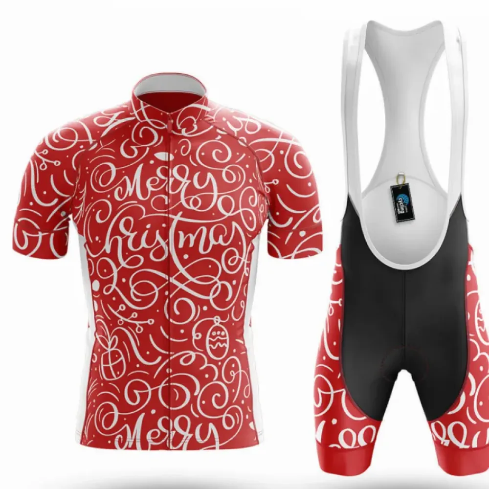 Cycling Kit Christmas Swirl Red/Black/White