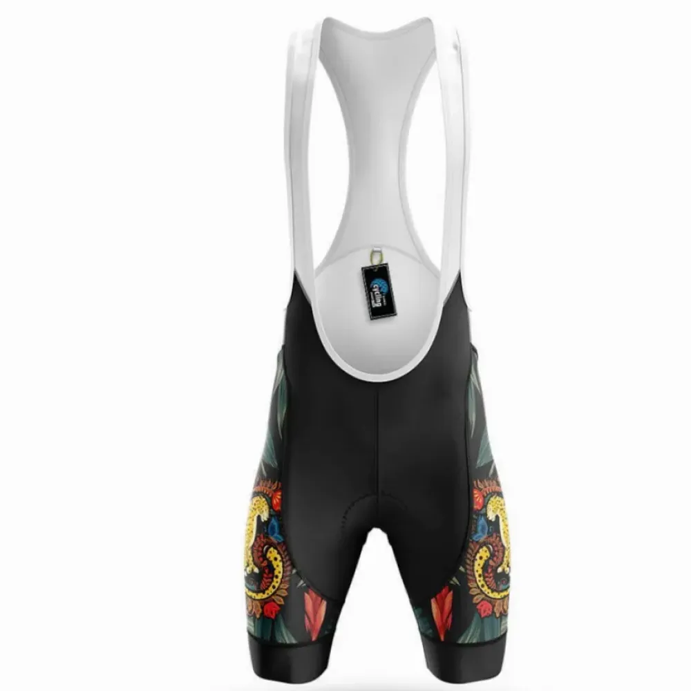 Cycling Bibs Floral Jaguar Black/Gold/Red