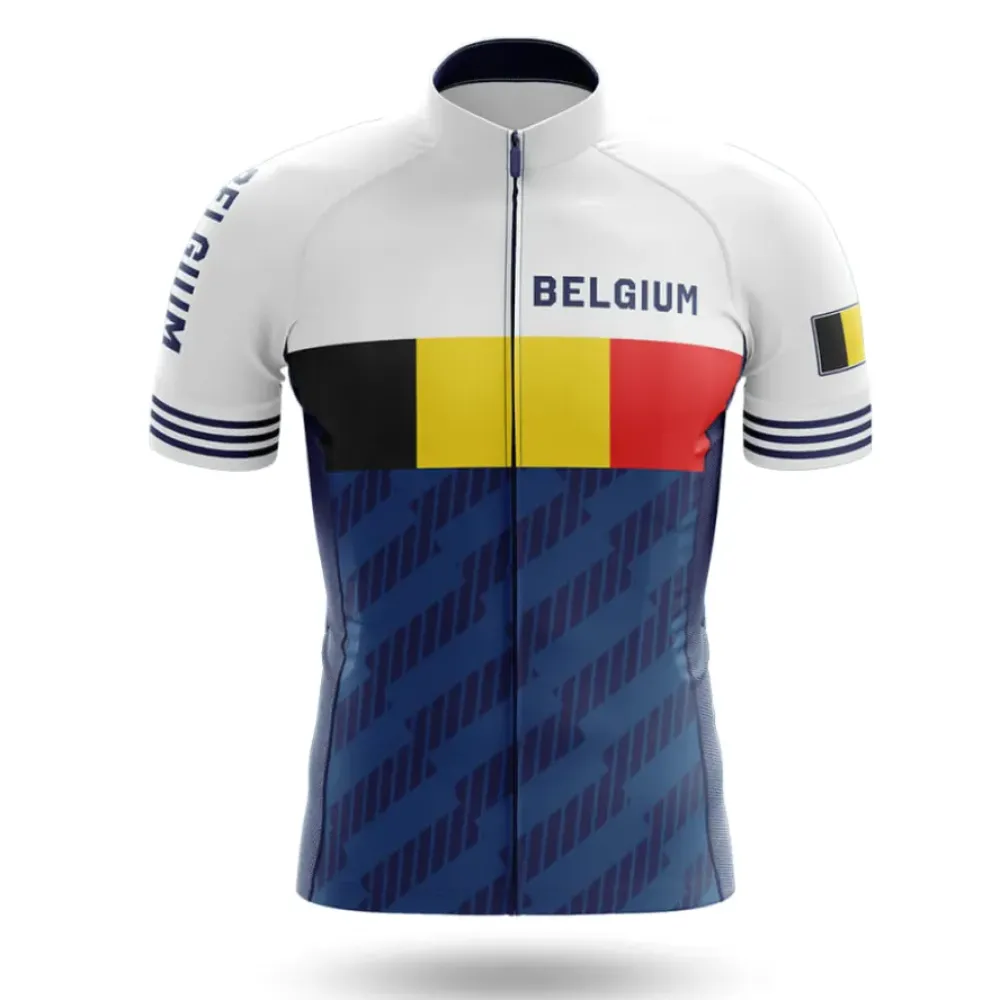 Belgium S6 Cycling Jersey National Flag White/Yellow/Red
