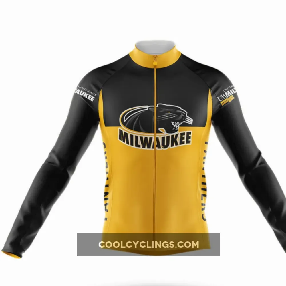 Wisconsin–Milwaukee Long Sleeve Cycling Jersey Black/Yellow/Gold