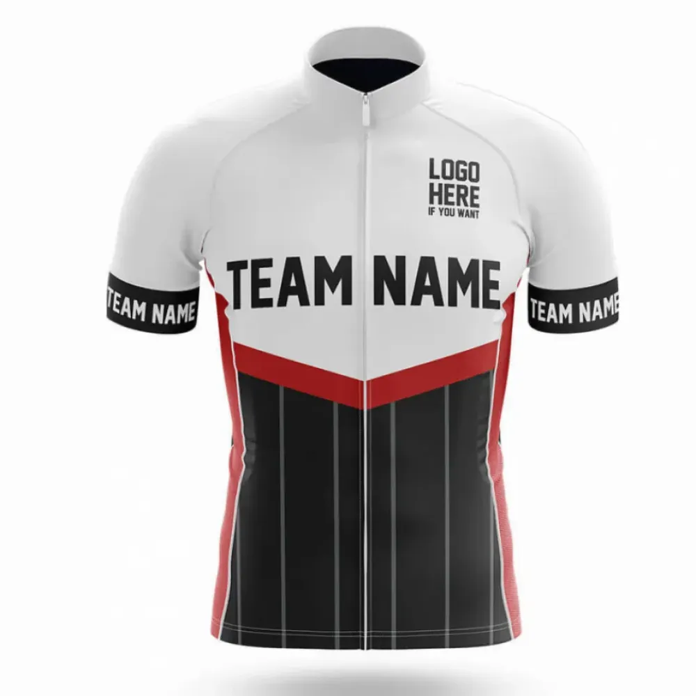 Custom Team Name S11 Cycling Jersey White/Red/Black