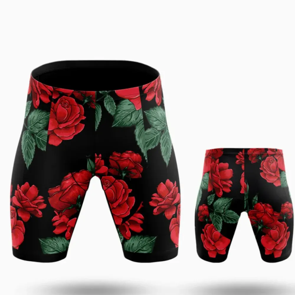 Vintage Rose Cycling Kit Floral Black/Red/Green