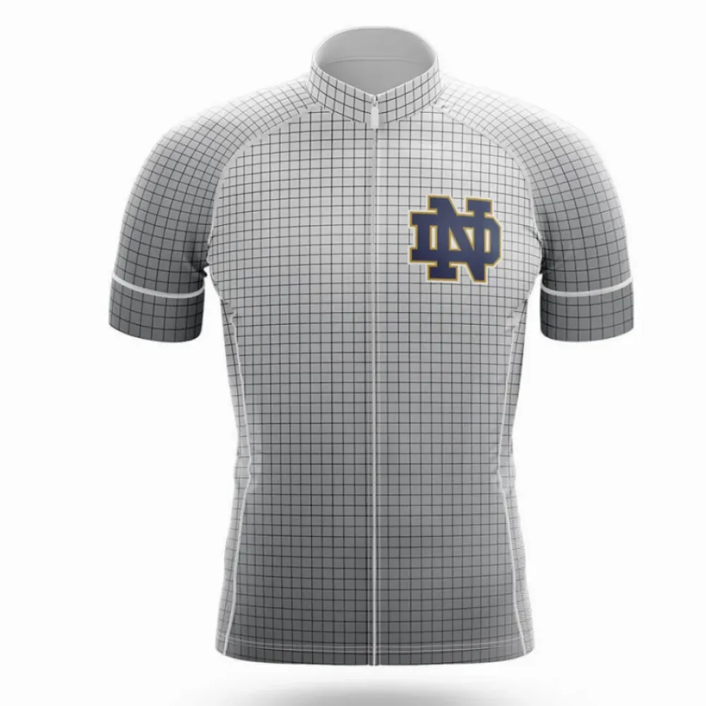 Notre Dame Cycling Jersey Retro Gray/White/Gold