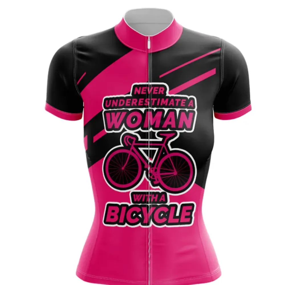 Woman Cycling Jersey Bold Statement Pink/Black/Purple