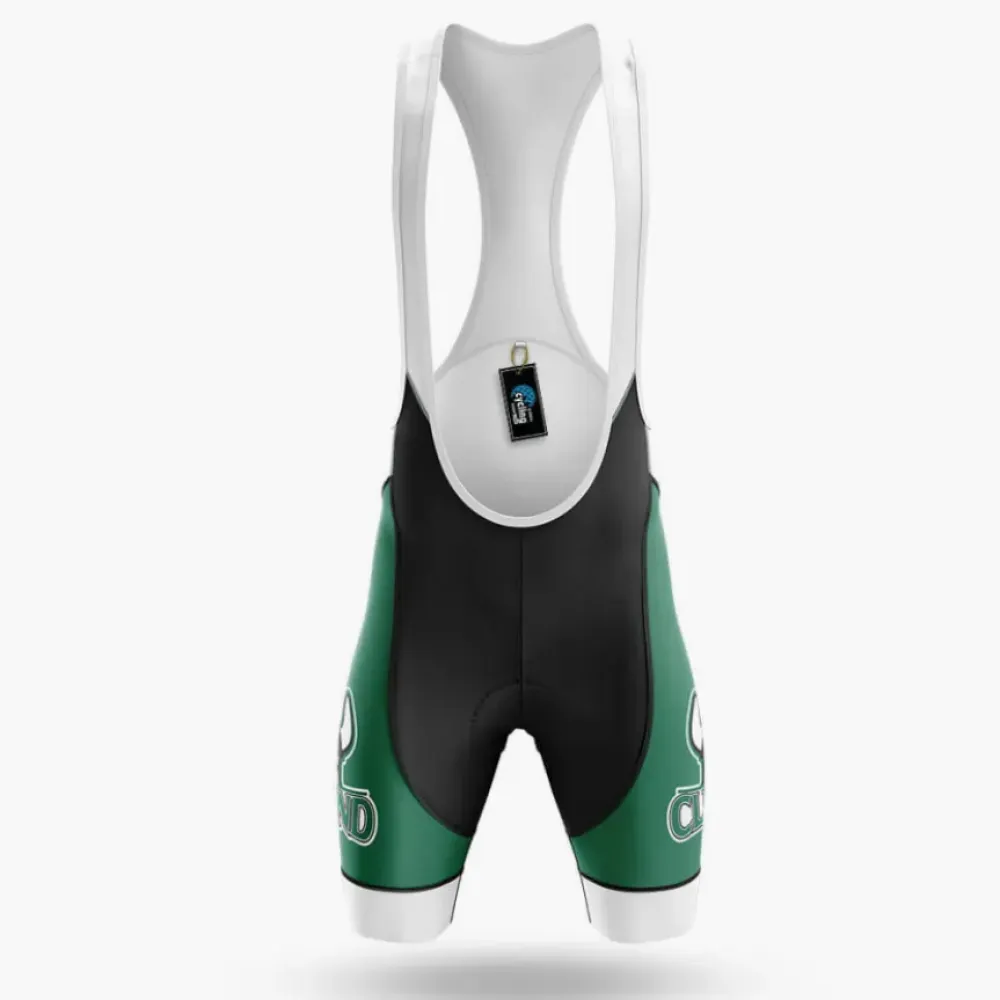 Cleveland State Cycling Bibs Comfortable Green/White/Black
