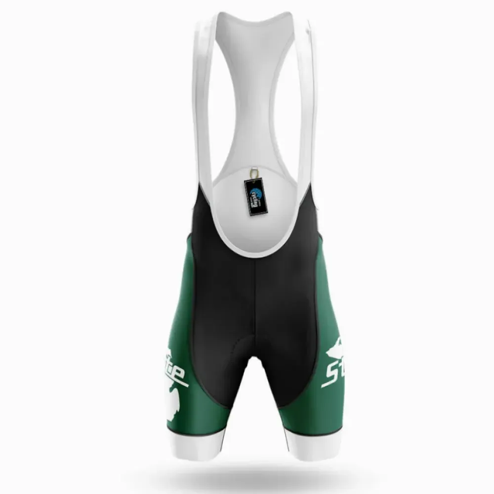 Spartans MI State Cycling Bibs Comfortable Green/White/Black