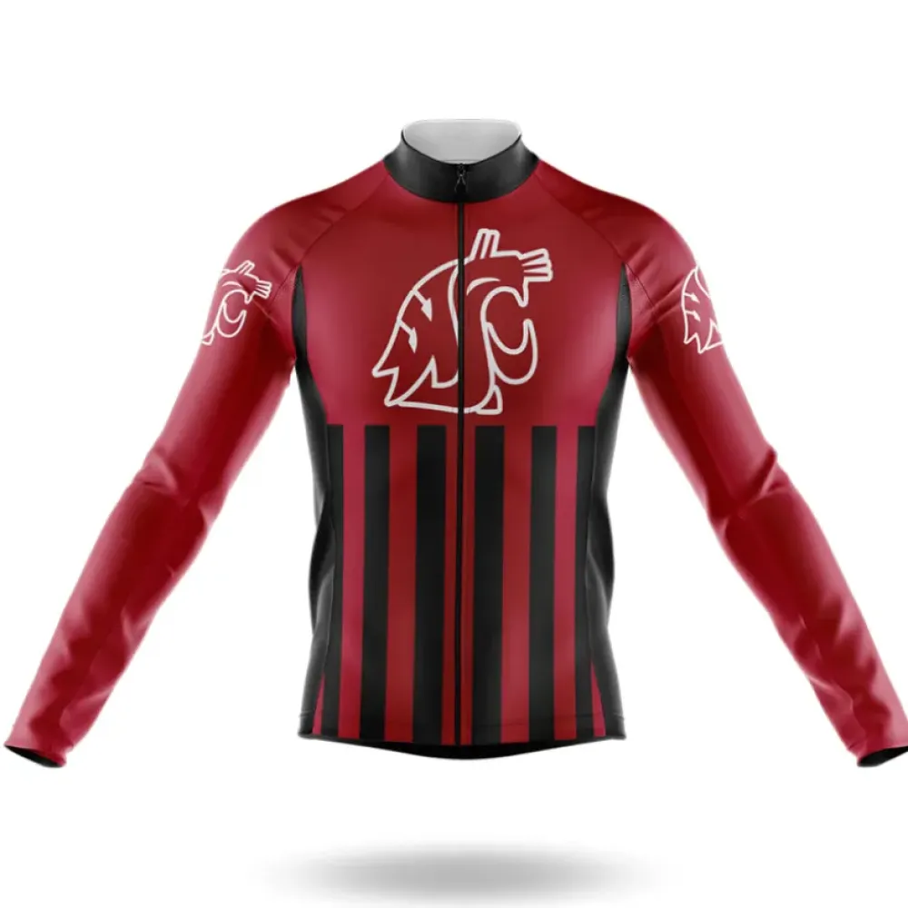 Cougar USA Long Sleeve Cycling Jersey Red/Black/White