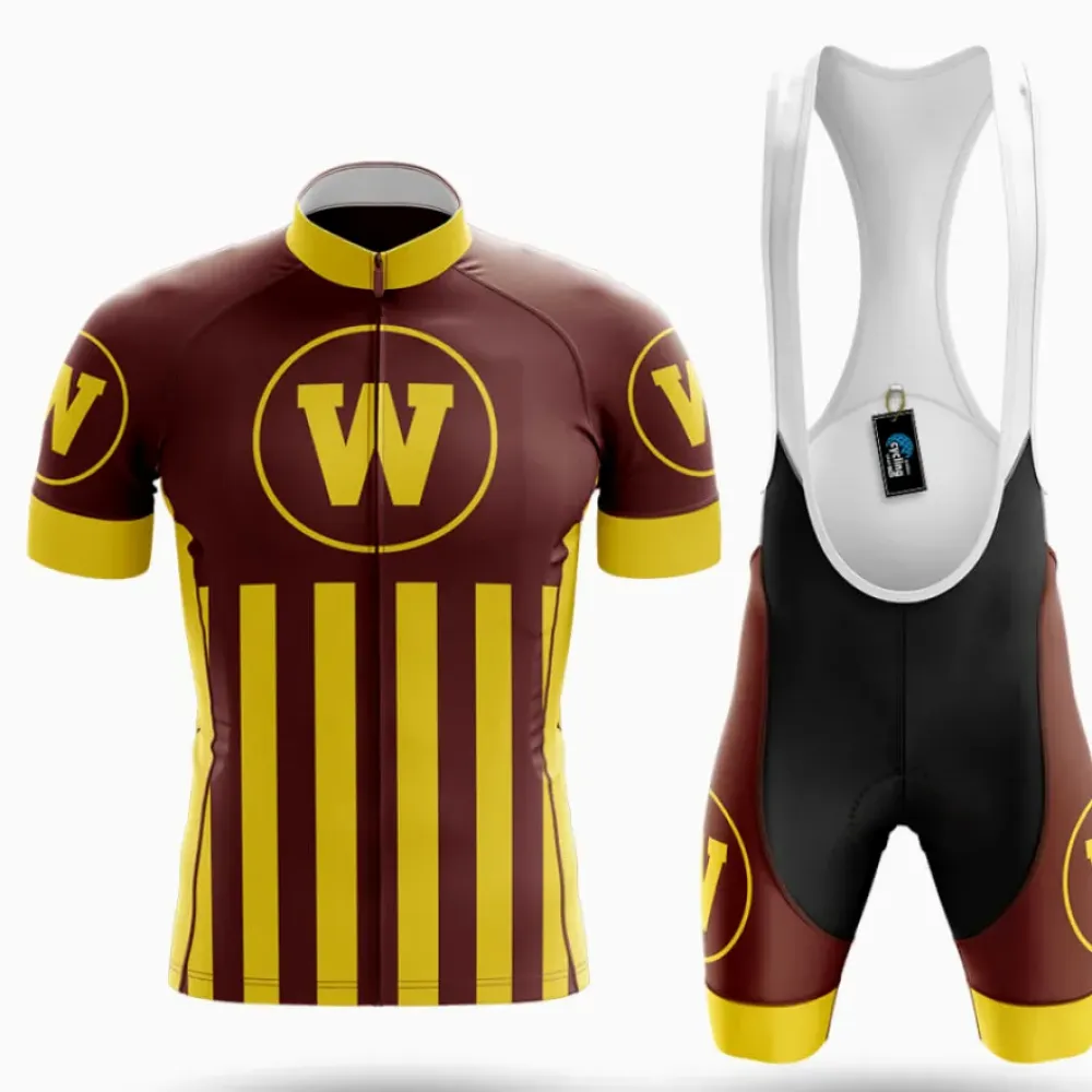 Western Michigan University Cycling Kit Full Set Brown/Yellow/White