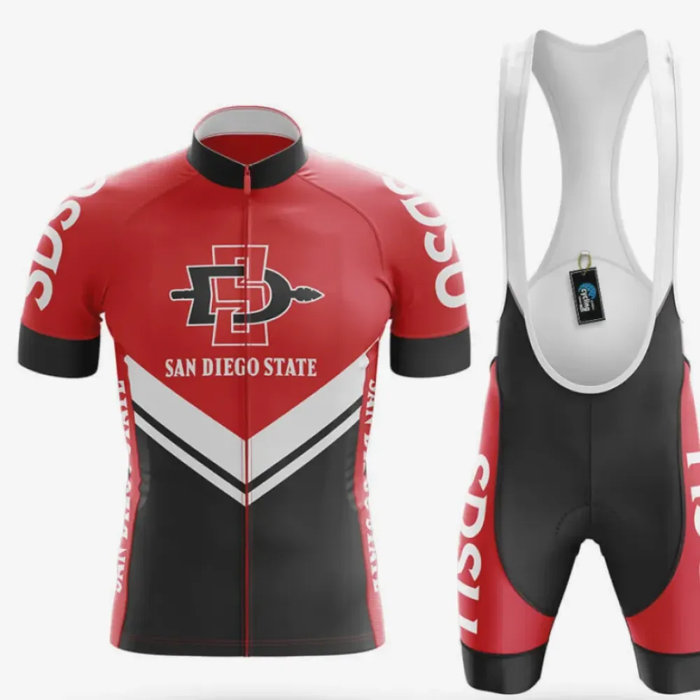 San Diego State Cycling Kit Full Set Red/Black/White