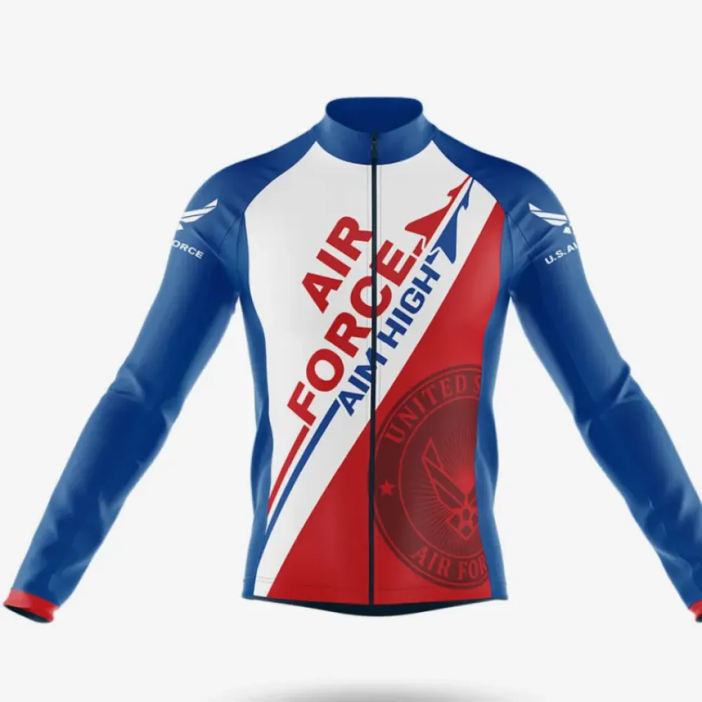 U.S. Air Force Long Sleeve Cycling Jersey Navy/Red/White