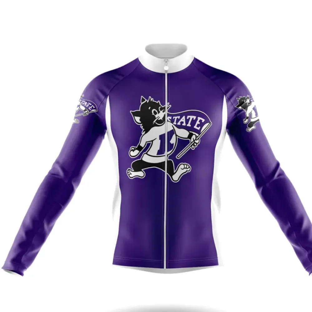 K State Wildcats Long Sleeve Cycling Jersey Purple/White/Black