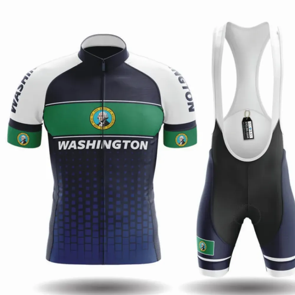 Washington S1 Cycling Kit Full Set Navy/Green/White