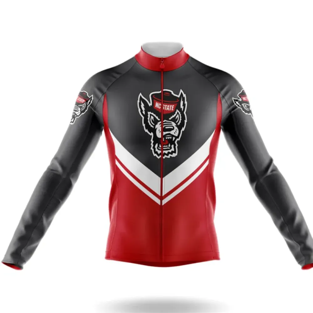 North Carolina State University Long Sleeve Cycling Jersey Red/Black/White