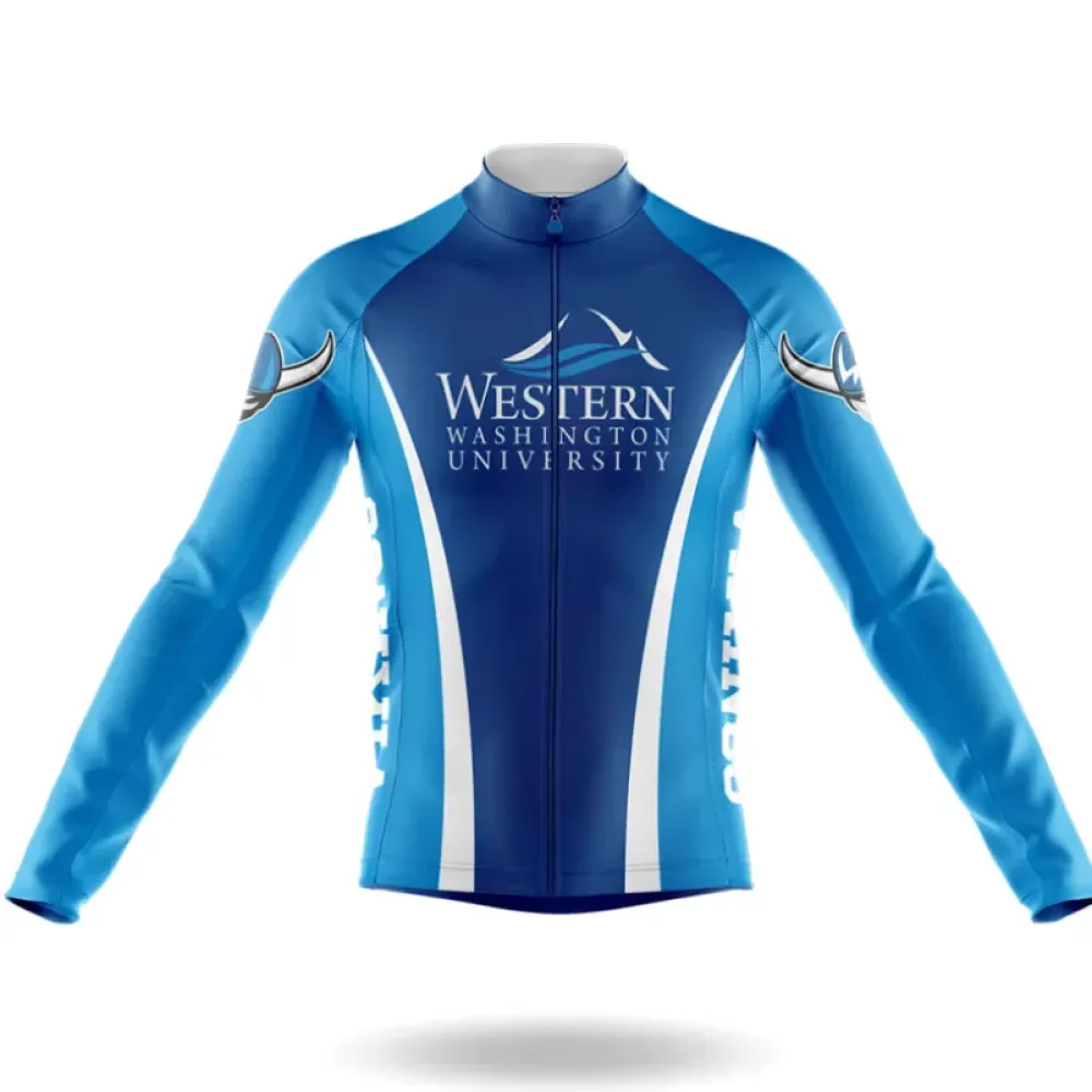 Western Washington University Long Sleeve Cycling Jersey Blue/White/Navy