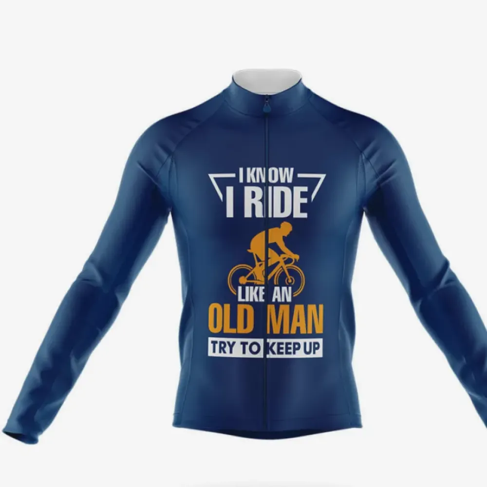 Old Man V4 Cycling Jersey Navy/Gold/White