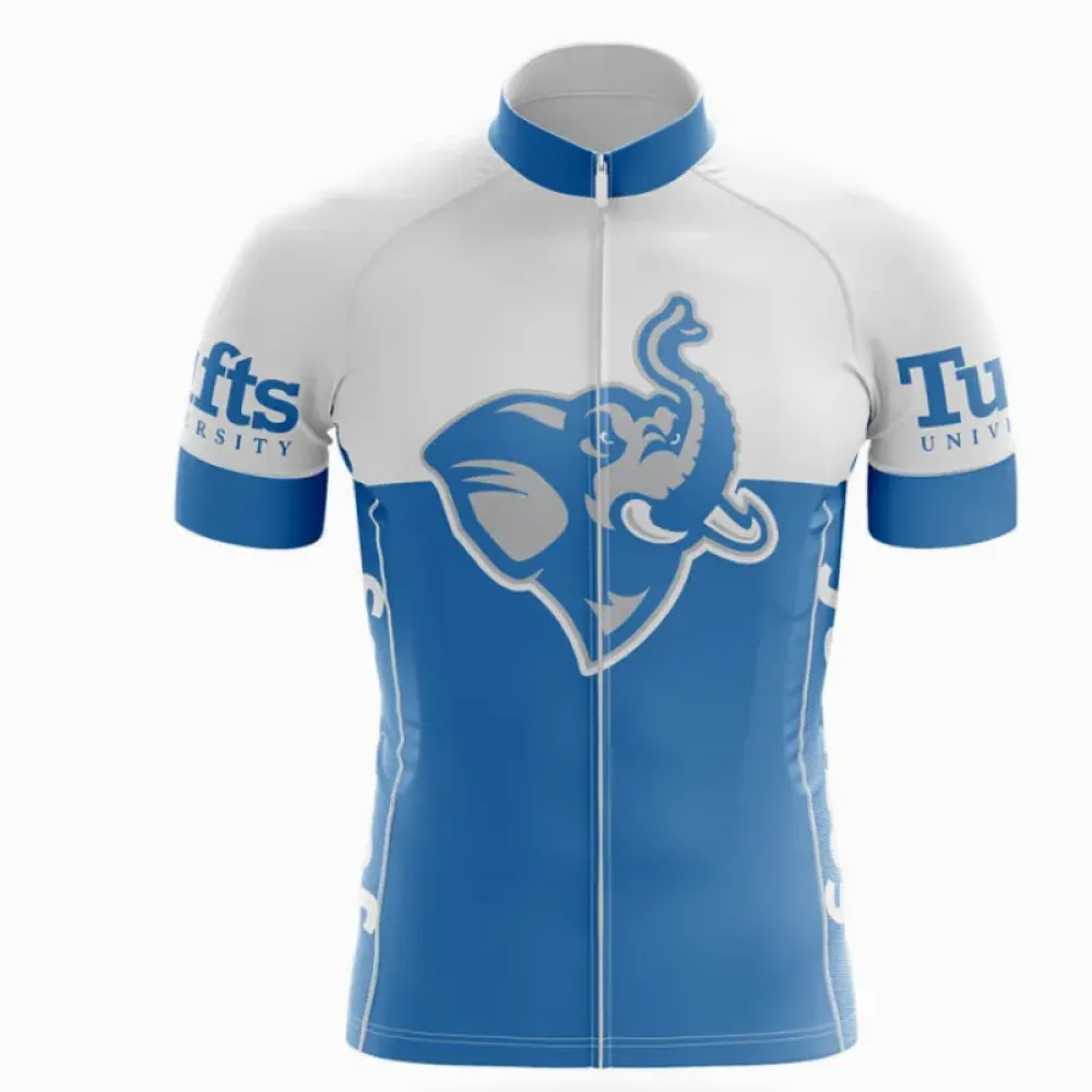 Tufts University Cycling Jersey Ver.2 Elephant Logo Blue/White/Grey