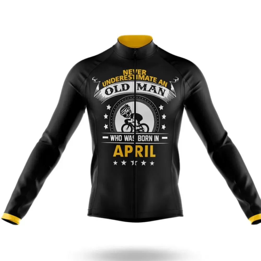 April Long Sleeve Cycling Jersey Old Man Black/Yellow/White