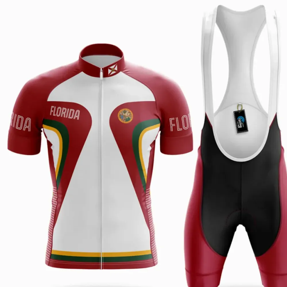 Florida S5 Cycling Kit Full Set Breathable White/Green/Red