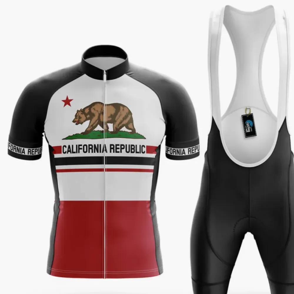 California Republic V5 Cycling Kit Bear Flag Red/White/Black