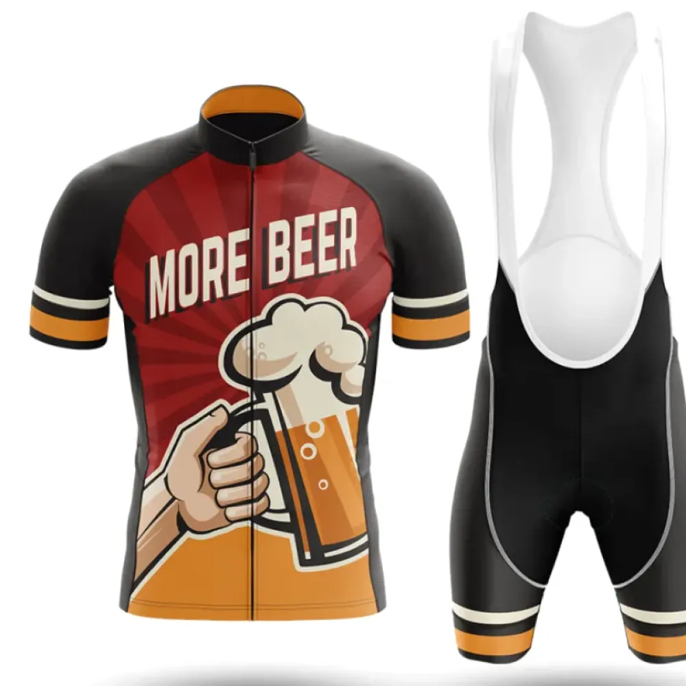 More Beer Cycling Kit Full Set Vintage Style Black/Orange/Brown